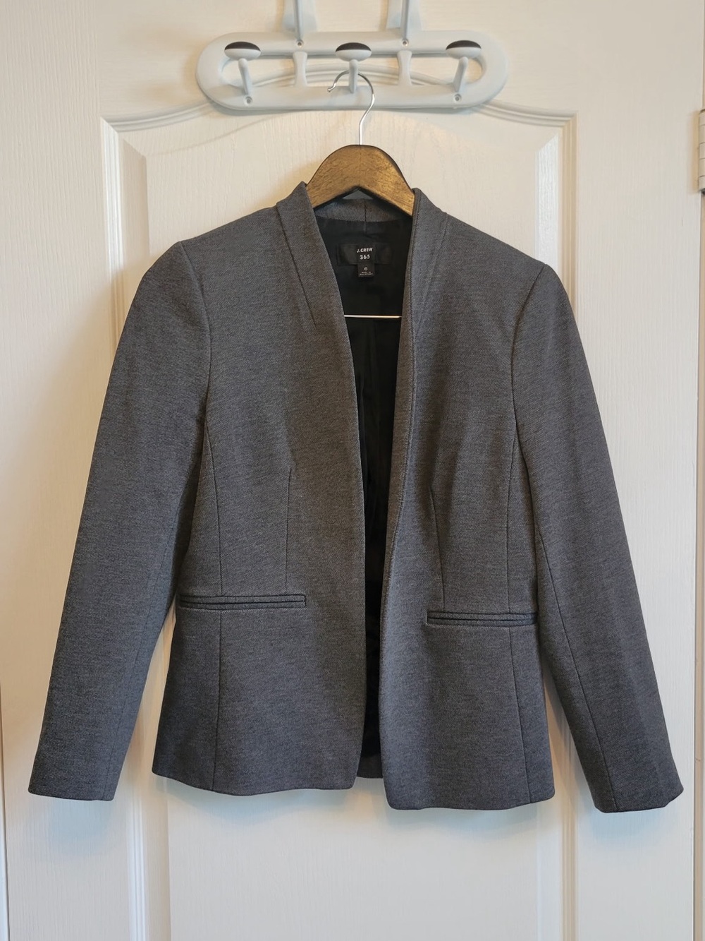 J Crew Women's Open-Front Charcoal Gray Blazer